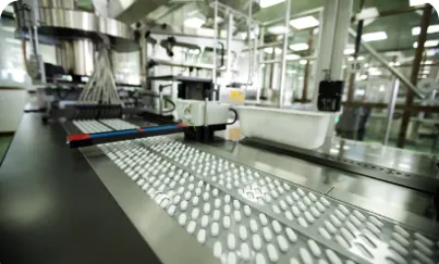 A factory with a conveyor belt and a machine